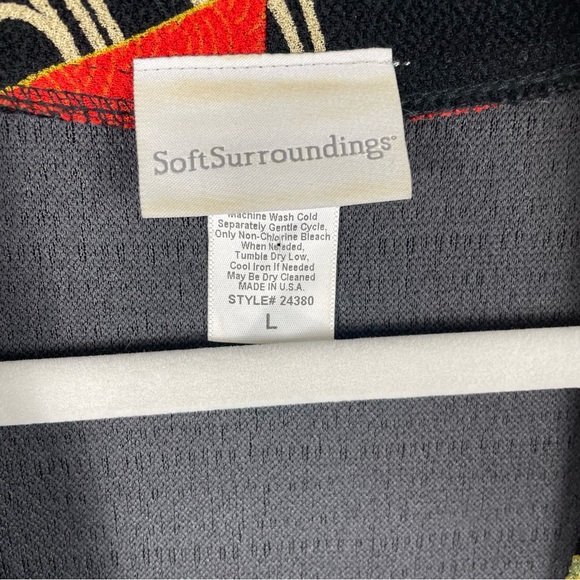 Soft Surroundings Kimono Jacket Womens Large Floral Textured Cardigan Black - Picture 4 of 6